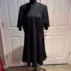 Lane Bryant Textured Black Midi Dress